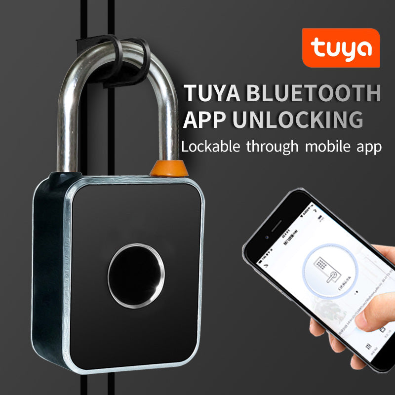 KUIISS Fingerprint Password Deadbolt Lock with Dual-Side Opening, Small Size, Outdoor Waterproof Graffiti Bluetooth Cabinet Anti-Theft Electronic Lock