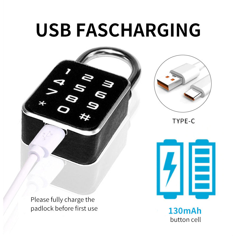 KUIISS Fingerprint Password Deadbolt Lock with Dual-Side Opening, Small Size, Outdoor Waterproof Graffiti Bluetooth Cabinet Anti-Theft Electronic Lock