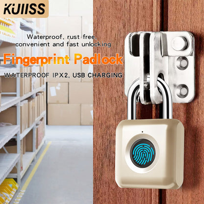 KUIISS intelligent fingerprint padlock waterproof anti-theft travel luggage storage cabinet door student dormitory drawer lock warehouse door lock