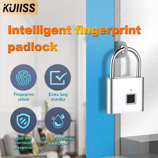 KUIISS Household Waterproof Rustproof Fingerprint Smart Electronic Backpack Bag Storage Cabinet Door Dormitory Drawer Lock Zinc Alloy Material