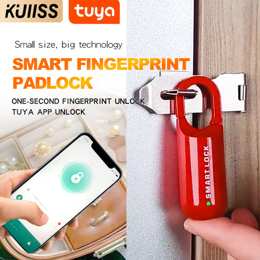 KUIISS fingerprint padlock TuYa Bluetooth mobile app small backpack lock luggage backpack dormitory cabinet lock