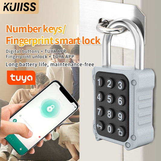 KUIISS Waterproof Fingerprint Password Padlock TuYa Bluetooth Mobile APP Luggage Backpack Dormitory Cabinet Drawer Lock