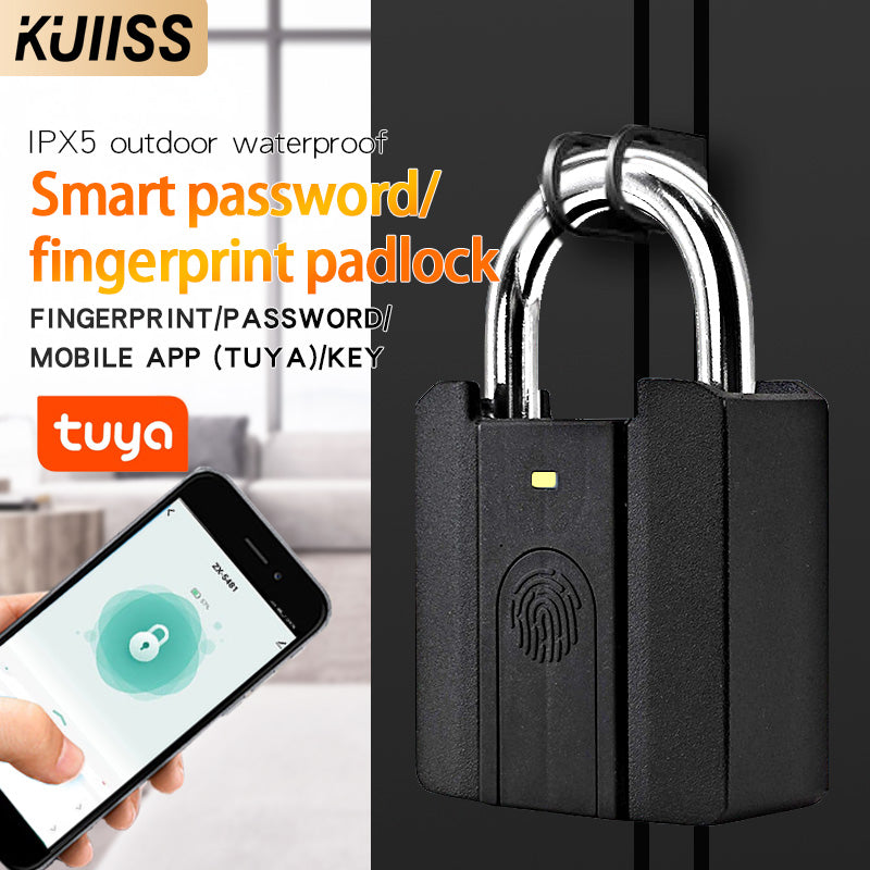 KUIISS Waterproof Fingerprint Digital Button Password Keychain Lock TuYa Bluetooth Warehouse Door Dormitory Door Electronic Lock