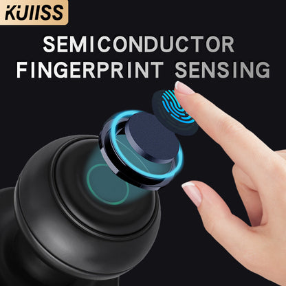 KUIISS graffiti tuya Bluetooth home wooden door fingerprint lock bedroom room door lock spherical lock office electronic lock intelligent door lock