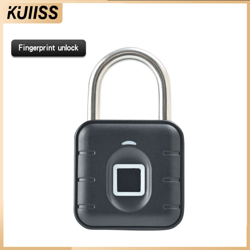 KUIISS Smart Fingerprint Password Button Household Waterproof Padlock Graffiti Student Dormitory Drawer Lock Warehouse Garage Door Lock