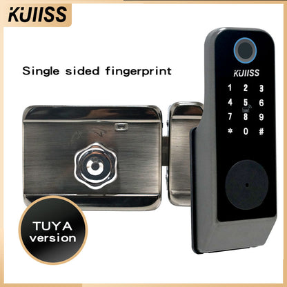 KUIISS double-sided cow head lock, external door lock, iron door, stainless steel door, anti-theft door, hollow door, wiring free fingerprint lock