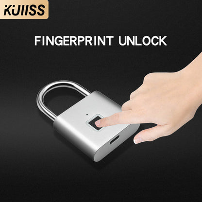 KUIISS Household Waterproof Rustproof Fingerprint Smart Electronic Backpack Bag Storage Cabinet Door Dormitory Drawer Lock Zinc Alloy Material