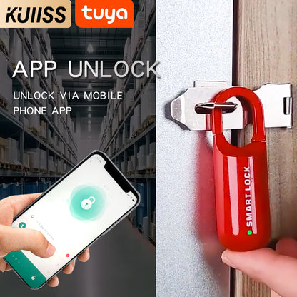 KUIISS fingerprint padlock TuYa Bluetooth mobile app small backpack lock luggage backpack dormitory cabinet lock