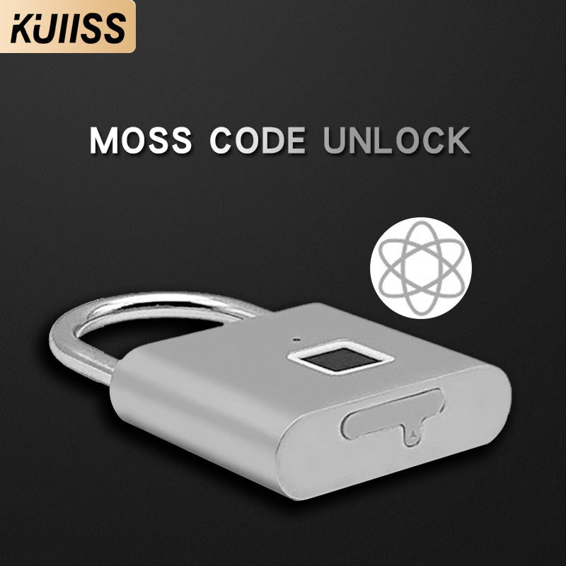 KUIISS household waterproof and rustproof fingerprint padlock intelligent electronic small lock telecommunications backpack bags Moss password padlock zinc alloy material