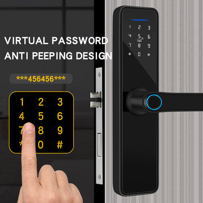 KUIISS Indoor Door Fingerprint Password Lock Home Office Apartment Homestay Hotel Wooden Door Split Graffiti Smart Lock