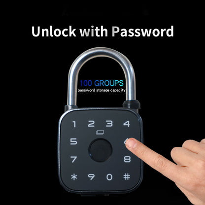 KUIISS intelligent fingerprint password padlock waterproof, rust proof, anti-theft cabinet dormitory door graffiti Bluetooth key lock