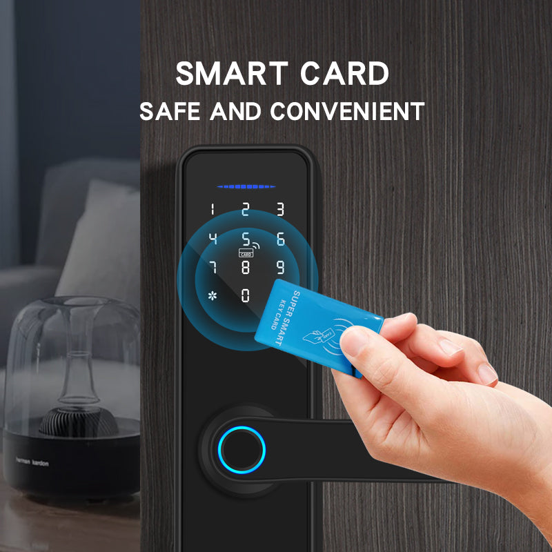 KUIISS Indoor Door Fingerprint Password Lock Home Office Apartment Homestay Hotel Wooden Door Split Graffiti Smart Lock