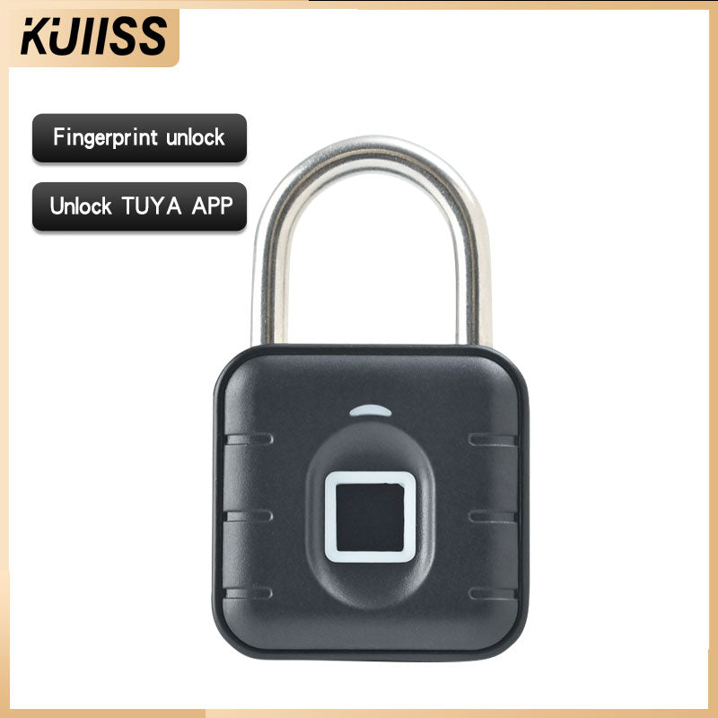 KUIISS Smart Fingerprint Password Button Household Waterproof Padlock Graffiti Student Dormitory Drawer Lock Warehouse Garage Door Lock