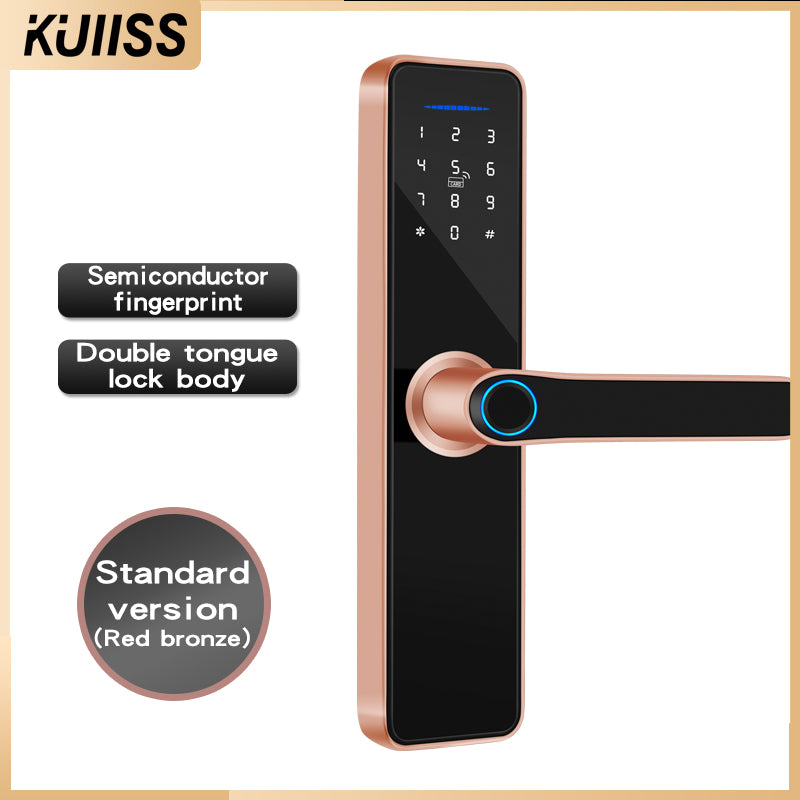 KUIISS Indoor Door Fingerprint Password Lock Home Office Apartment Homestay Hotel Wooden Door Split Graffiti Smart Lock