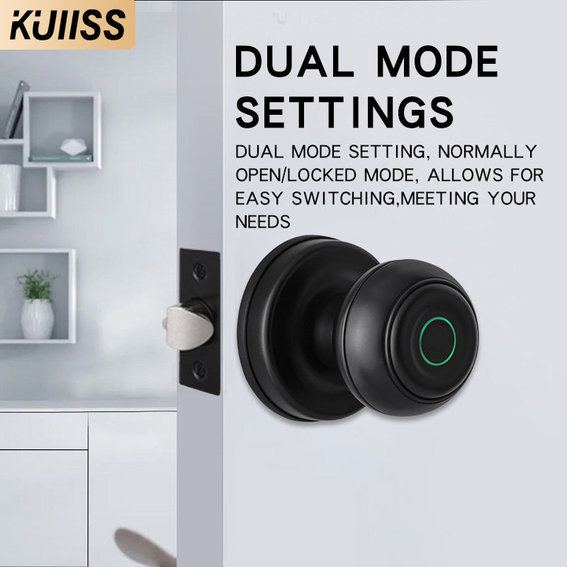 KUIISS graffiti tuya Bluetooth home wooden door fingerprint lock bedroom room door lock spherical lock office electronic lock intelligent door lock