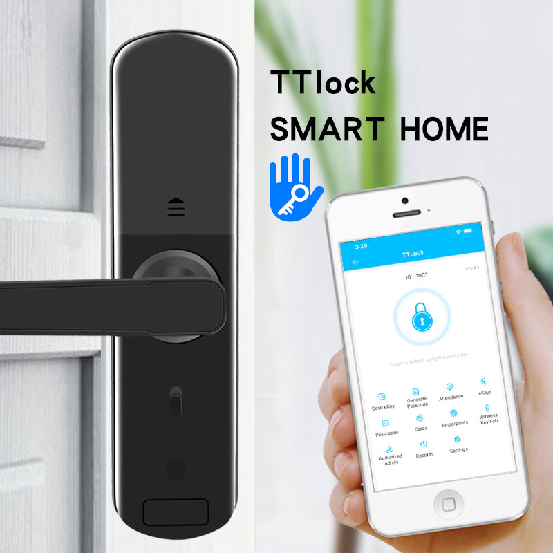 KUIISS Indoor Door Fingerprint Password Lock Home Office Apartment Homestay Hotel Wooden Door Split Graffiti Smart Lock