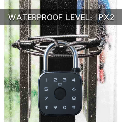 KUIISS intelligent fingerprint password padlock waterproof, rust proof, anti-theft cabinet dormitory door graffiti Bluetooth key lock