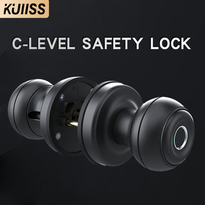 KUIISS graffiti tuya Bluetooth home wooden door fingerprint lock bedroom room door lock spherical lock office electronic lock intelligent door lock