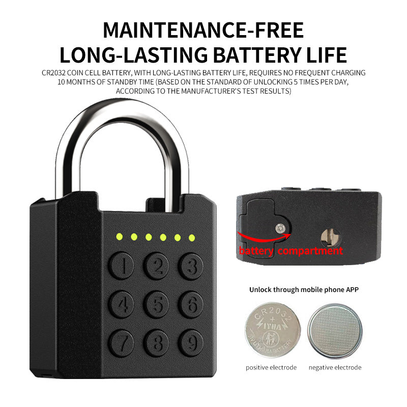 KUIISS Waterproof Fingerprint Digital Button Password Keychain Lock TuYa Bluetooth Warehouse Door Dormitory Door Electronic Lock