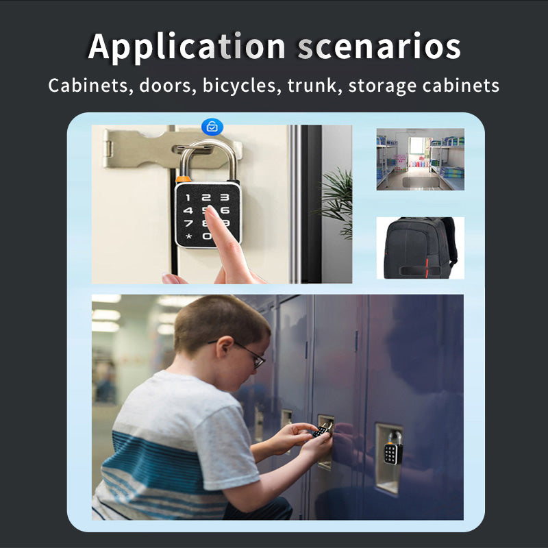 KUIISS Fingerprint Password Deadbolt Lock with Dual-Side Opening, Small Size, Outdoor Waterproof Graffiti Bluetooth Cabinet Anti-Theft Electronic Lock