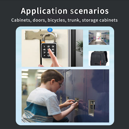 KUIISS Fingerprint Password Deadbolt Lock with Dual-Side Opening, Small Size, Outdoor Waterproof Graffiti Bluetooth Cabinet Anti-Theft Electronic Lock