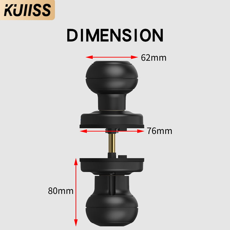 KUIISS graffiti tuya Bluetooth home wooden door fingerprint lock bedroom room door lock spherical lock office electronic lock intelligent door lock