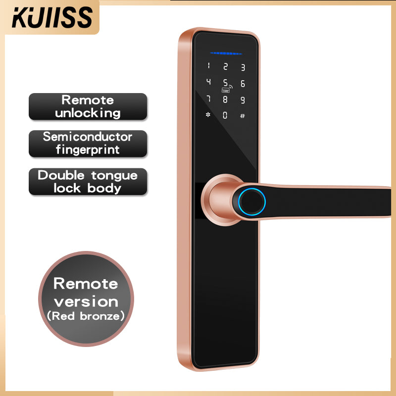 KUIISS Indoor Door Fingerprint Password Lock Home Office Apartment Homestay Hotel Wooden Door Split Graffiti Smart Lock