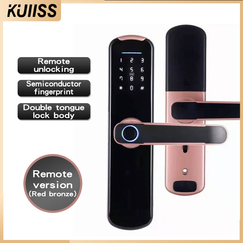 KUIISS Indoor Door Fingerprint Password Lock Home Office Apartment Homestay Hotel Wooden Door Split Graffiti Smart Lock