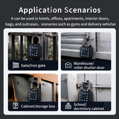 KUIISS intelligent fingerprint password padlock waterproof, rust proof, anti-theft cabinet dormitory door graffiti Bluetooth key lock