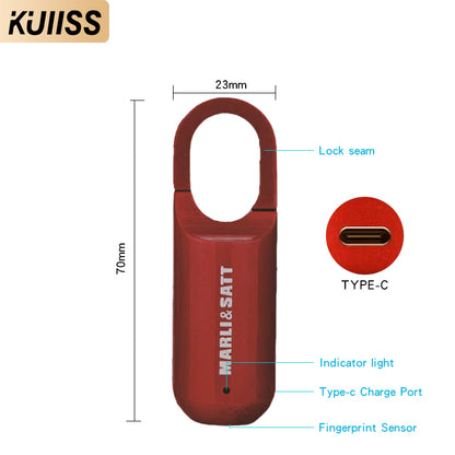 KUIISS fingerprint padlock TuYa Bluetooth mobile app small backpack lock luggage backpack dormitory cabinet lock