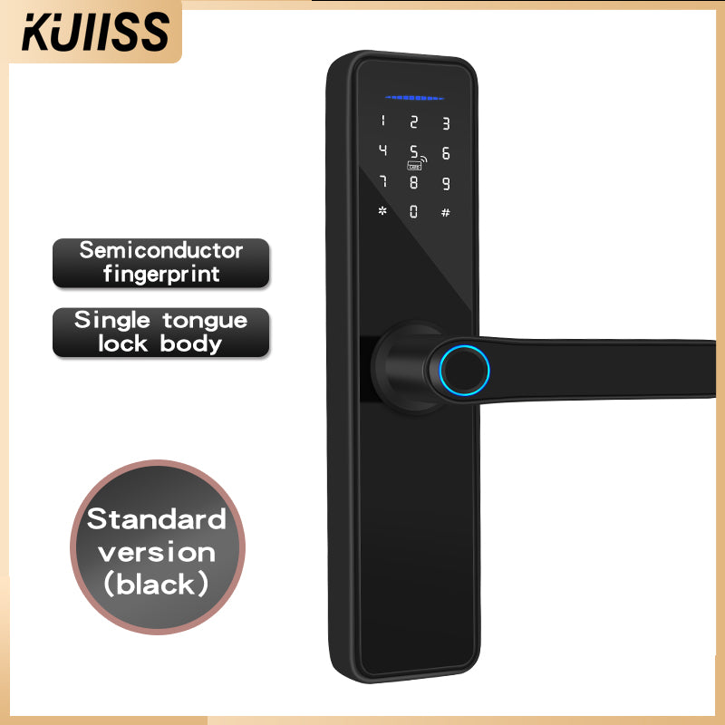 KUIISS Indoor Door Fingerprint Password Lock Home Office Apartment Homestay Hotel Wooden Door Split Graffiti Smart Lock