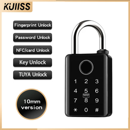 KUIISS Outdoor Waterproof Sunscreen Tuya Graffiti Bluetooth Smart Fingerprint Password Key Padlock Card Swipe NFC Electronic Door Lock