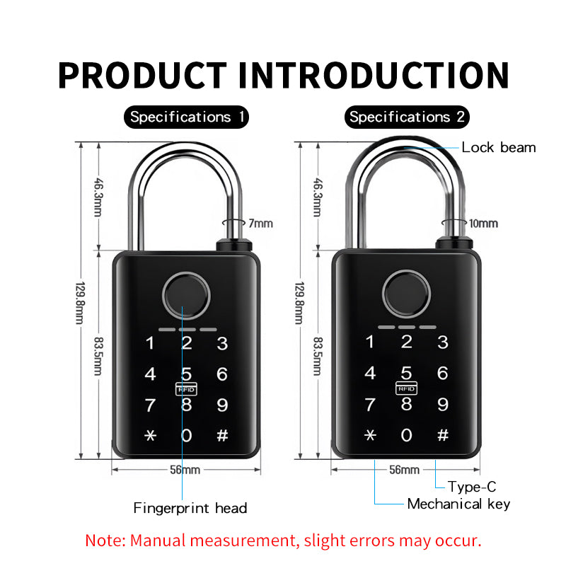 KUIISS Outdoor Waterproof Sunscreen Tuya Graffiti Bluetooth Smart Fingerprint Password Key Padlock Card Swipe NFC Electronic Door Lock