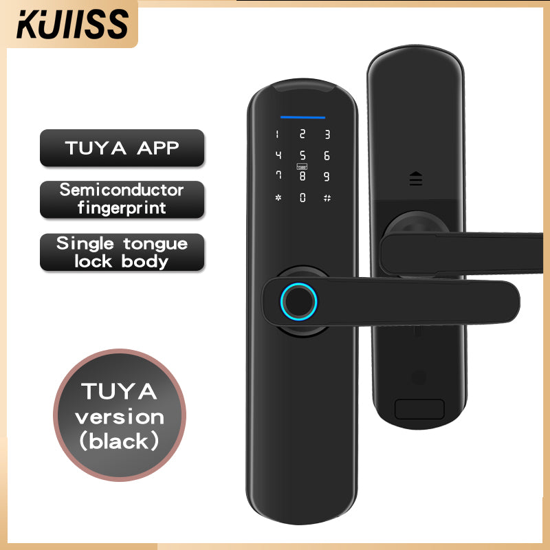 KUIISS Indoor Door Fingerprint Password Lock Home Office Apartment Homestay Hotel Wooden Door Split Graffiti Smart Lock