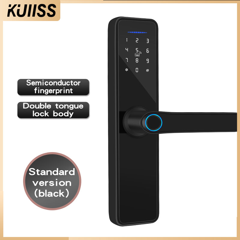 KUIISS Indoor Door Fingerprint Password Lock Home Office Apartment Homestay Hotel Wooden Door Split Graffiti Smart Lock