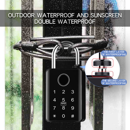 KUIISS Outdoor Waterproof Sunscreen Tuya Graffiti Bluetooth Smart Fingerprint Password Key Padlock Card Swipe NFC Electronic Door Lock