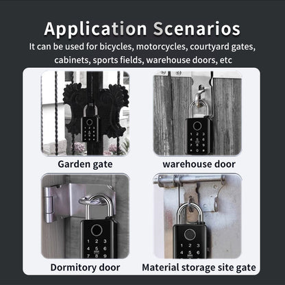 KUIISS Outdoor Waterproof Sunscreen Tuya Graffiti Bluetooth Smart Fingerprint Password Key Padlock Card Swipe NFC Electronic Door Lock