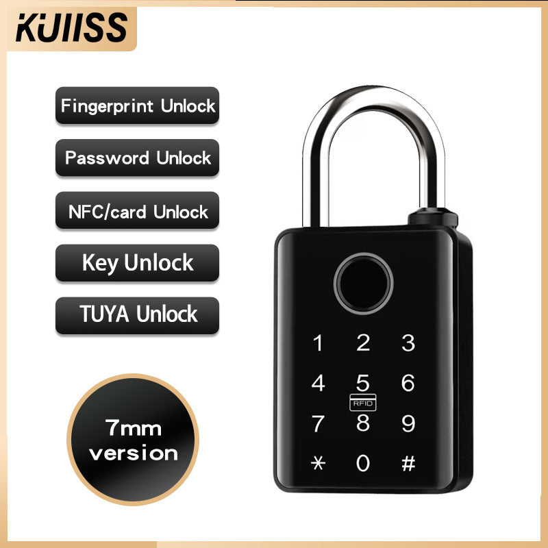 KUIISS Outdoor Waterproof Sunscreen Tuya Graffiti Bluetooth Smart Fingerprint Password Key Padlock Card Swipe NFC Electronic Door Lock