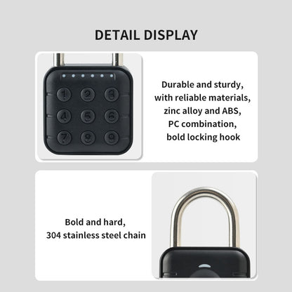 KUIISS Smart Fingerprint Password Button Household Waterproof Padlock Graffiti Student Dormitory Drawer Lock Warehouse Garage Door Lock