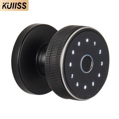 KUIISS Indoor Wooden Door Fingerprint Password Lock Graffiti Bluetooth Home Office Apartment Homestay Hotel Single Tongue Smart Lock Mobile App No Wiring No Battery Replacement