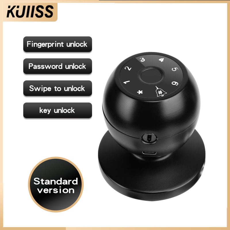 KUIISS Spherical Lock Tuya Fingerprint Lock Indoor Bedroom Office Password Room Wooden Door Smart Electronic Lock