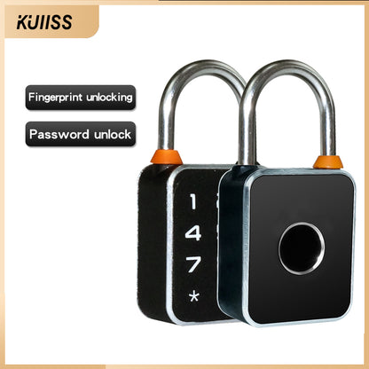 KUIISS Fingerprint Password Deadbolt Lock with Dual-Side Opening, Small Size, Outdoor Waterproof Graffiti Bluetooth Cabinet Anti-Theft Electronic Lock