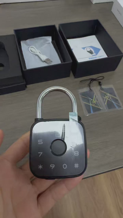 KUIISS intelligent fingerprint password padlock waterproof, rust proof, anti-theft cabinet dormitory door graffiti Bluetooth key lock