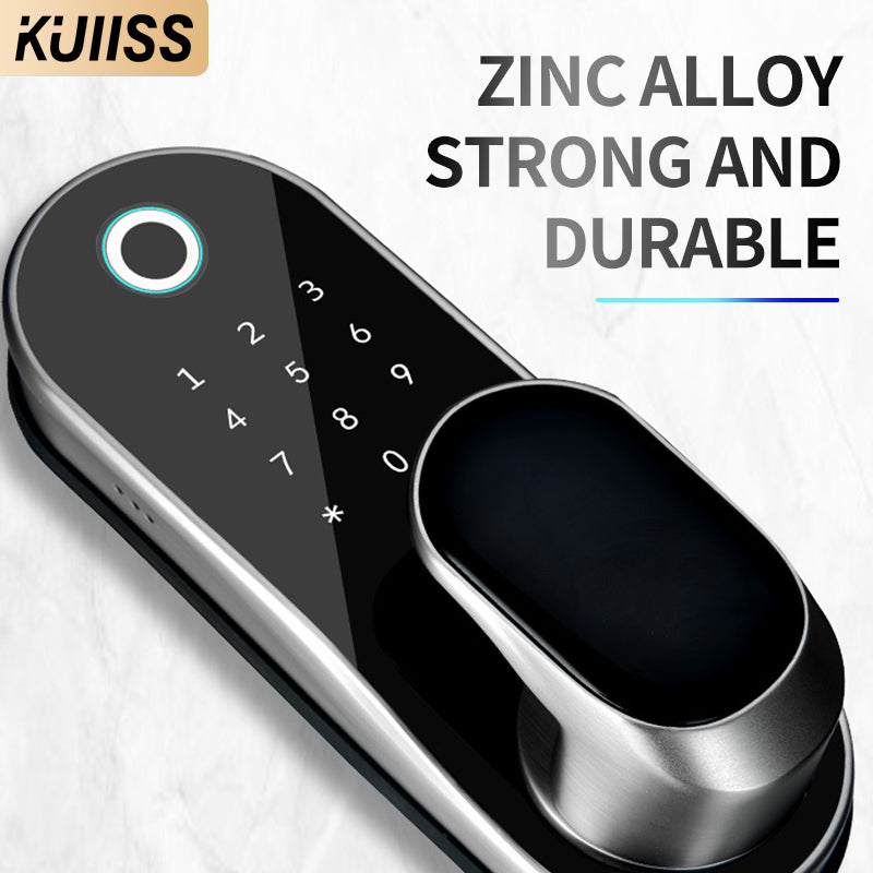 KUIISS graffiti WIFI indoor wooden door office intelligent fingerprint lock room bedroom electronic lock household password door lock