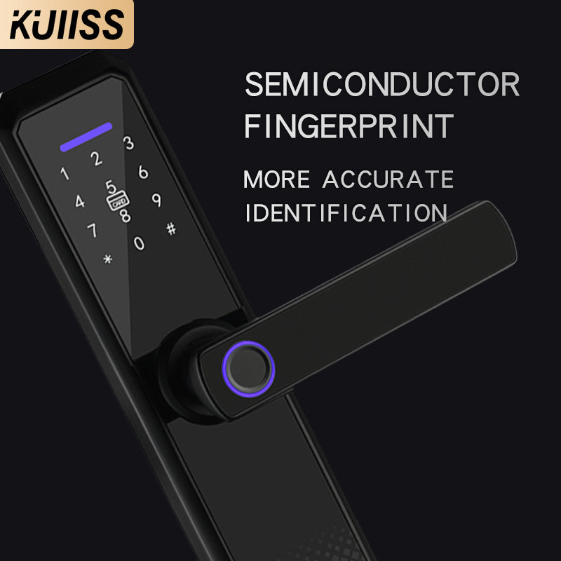 KUIISS Indoor Door Fingerprint Password Lock Tuya wifi Home Office TTlock Apartment Home Accommodation Hotel Wood Door Split Smart Lock Mobile App