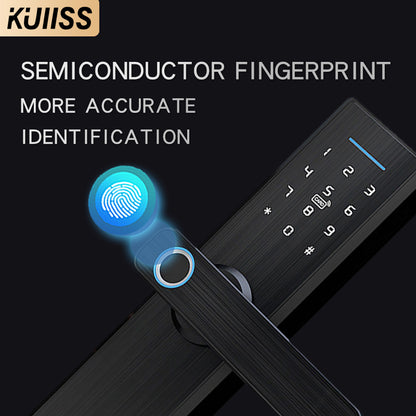 KUIISS Indoor Door Fingerprint Lock Access Lock TTlock Graffiti Tuya Wifi Home Office Apartment Home Accommodation Hotel Wood Door Split Smart Lock