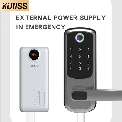 KUIISS Tuya wifi Indoor Door Fingerprint Password Lock Home Office Apartment Home Accommodation Hotel Wood Door Single Tongue Smart Lock Mobile App TTlock