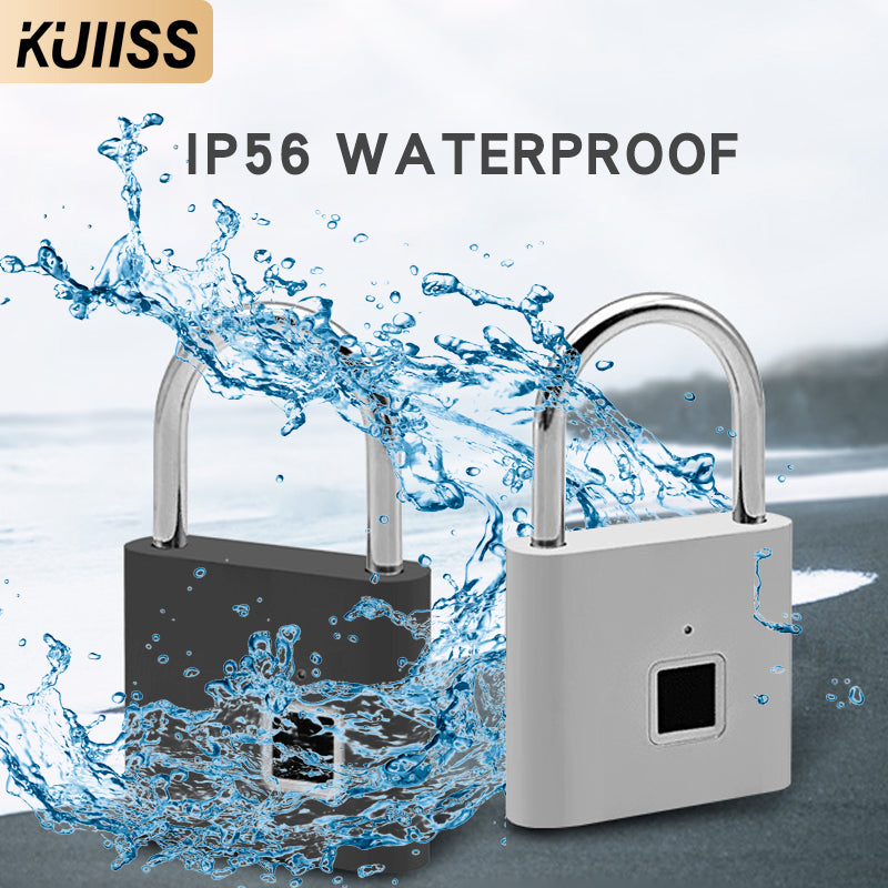 KUIISS household waterproof and rustproof fingerprint padlock intelligent electronic small lock telecommunications backpack bags Moss password padlock zinc alloy material