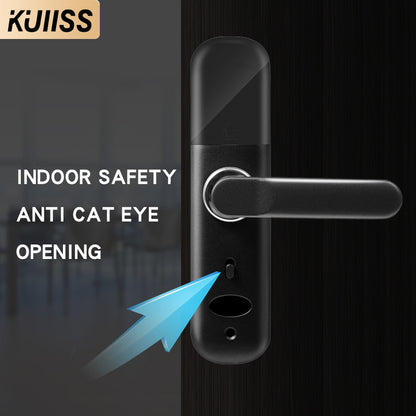 KUIISS Indoor Fingerprint Password Lock Tuya wifi Home Office Apartment Home Accommodation Hotel Wood Door Split Smart Lock Mobile App TTlock