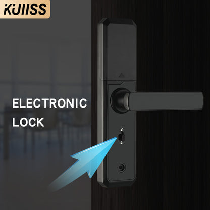 KUIISS Indoor Door Fingerprint Password Lock Tuya wifi Home Office TTlock Apartment Home Accommodation Hotel Wood Door Split Smart Lock Mobile App